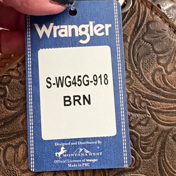 NWT Wrangler Floral Embossed Brown Fringe Shoulder Bag - Picture 9 of 9